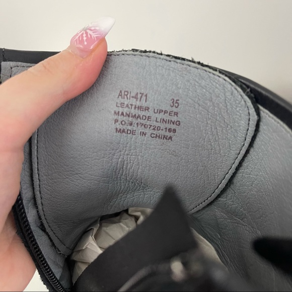 !SOLD! ALEGRIA Black Ari Oiled Suede Velvet Lace Up Ankle Combat Boots - Picture 8 of 10